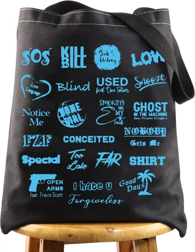 Vista 8 de BWWKTOP Bolsa de lona para álbum de cantante, para fanáticos del cantante, álbum de música, bolsa de mano para mujer