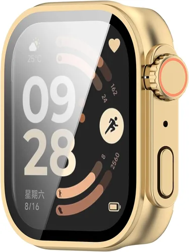 Vista 9 de FitTurn Funda protectora de pantalla compatible con Redmi Watch 6 Watch con funda de vidrio templado HD, marco de color [cobertura completa 3D]