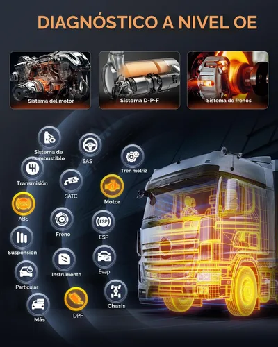 Vista 6 de ANCEL HD3400 Pro Escáner de Camión para Trabajo Pesado Regeneración DPF, Actualización Gratuita de por Vida, Compatible con Vehículos Comerciales