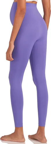 Vista 4 de Enerful Leggings de maternidad para mujer sobre el vientre, sin costuras, suaves, para embarazo, entrenamiento, yoga activo, pantalones