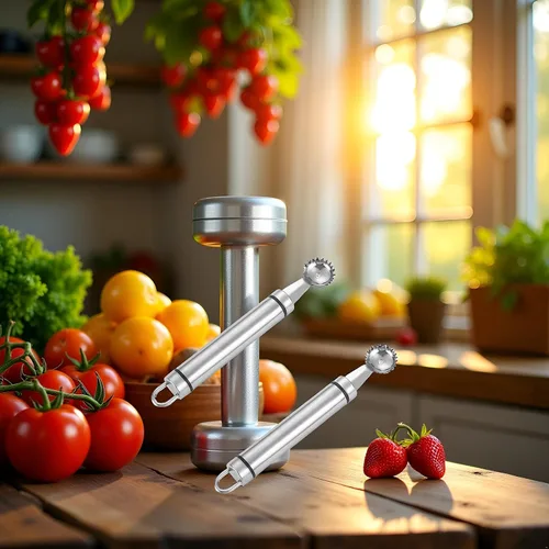 Vista 8 de 2 unidades de acero inoxidable fresa Huller multifunción inoxidable descorazonador y removedor de picaduras para fresa, tomate, verduras y frutas