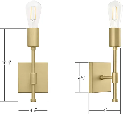 Vista 3 de Linea di Liara Berbella - Aplique de pared dorado moderno, aplique de pared para baño, apliques de pared para pasillo, lámpara de pared para latón