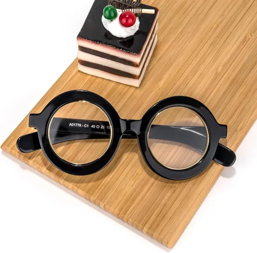 Vista 3 de Zeelool Gafas retro gruesas redondas con bloqueo de luz azul para mujeres y hombres Calhoun ZOA01776