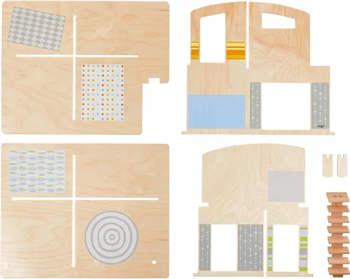 Vista 2 de HABA Little Friends Dollhouse Town Villa con 10 muebles