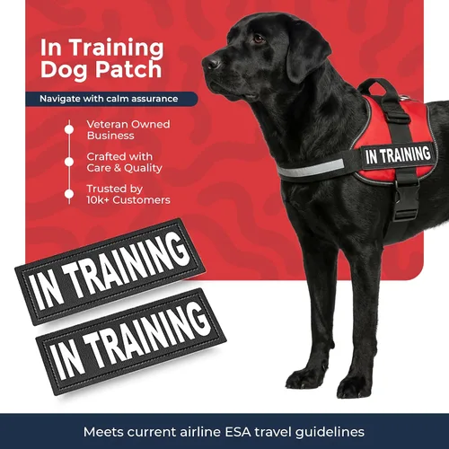 Vista 4 de Parches para gancho y bucle de arnés de perro de servicio, parche de "emotional support" durante el adiestramiento de perros de servicio y perros
