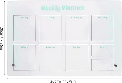 Vista 8 de WOONEKY Magnetic Dry Erase Planner Board Acrylic Desktop Weekly Monthly Schedule Organizer with Fridge Magnets and to-do List Memo Board for Home