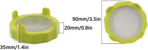 Vista 2 de Tapas de germinación, tapa de brote de plástico con pantalla de acero inoxidable para frascos Mason de boca ancha, kit de germinación para brotes
