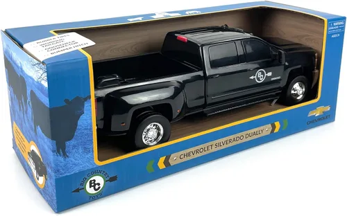 Vista 9 de Big Country Toys Juguete de Camión Realista Chevrolet Silverado Dually y Enganche de Remolque, Escala 1:20 Juguetes de Granja para Niños de 3 Años