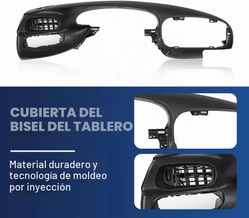 Vista 3 de PIT66 Bisel de Almohadilla de Tablero Negro Compatible con Ford F150 1997-2003/ Compatible con Ford Expedition 1997-2003