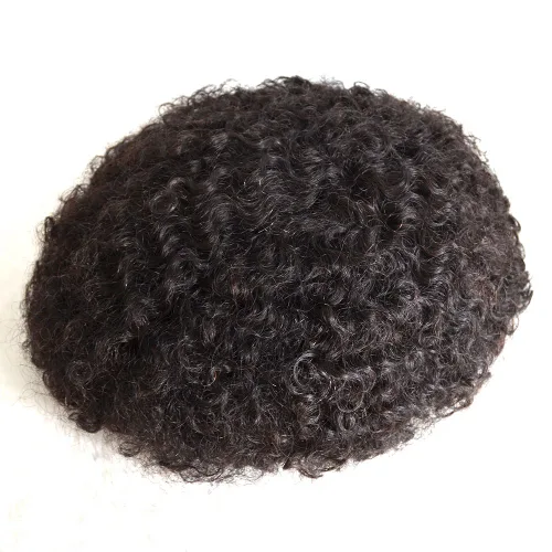 Vista 13 de Q6 Base Custom para hombre Toupee Hairpiece Cabello humano indio Sistema de reemplazo de pelucas de prótesis – # 1 (Jet Negro)