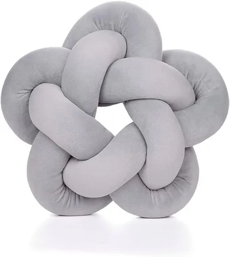 Vista 10 de chislim Bolas de almohada, almohada redonda con nudo hecho a mano, almohadas redondas de felpa decorativas para el hogar, para sofá, dormitorio