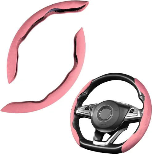 Vista 9 de LoyaForba Funda universal para volante de automóvil, protector universal de cuero segmentado de 15 pulgadas, antideslizante y suave, transpirable