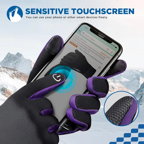 Vista 3 de SIMARI - Guantes de invierno para hombres y mujeres, para pantalla táctil, guantes de invierno, guantes de trabajo para correr, conducir, montar
