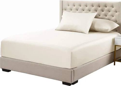 Vista 22 de Royal Tradition Sábana bajera ajustable de viscosa de bambú, tamaño individual XL, bolsillo profundo, sábanas extremadamente suaves, beige sólido
