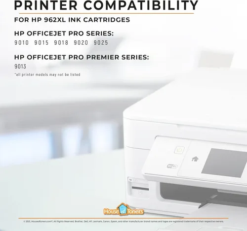 Vista 4 de Houseoftoners Cartucho de tinta HP 962XL remanufacturado, alto rendimiento HP 962XL compatible con Envy (5540,5640, 5660, 7644, 7645) OfficeJet