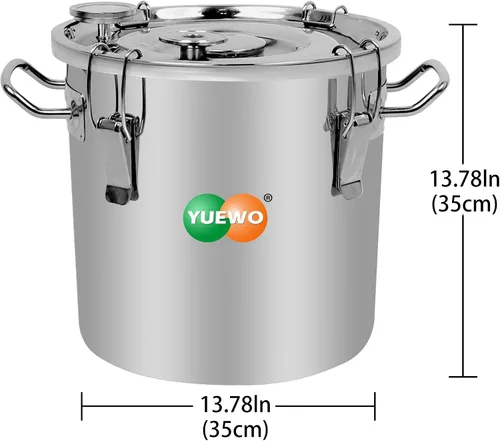Vista 3 de YUEWO Still 8Gal 30L acero inoxidable agua alcohol destilador tubo de cobre kit de preparación casera para bricolaje whisky vino brandy