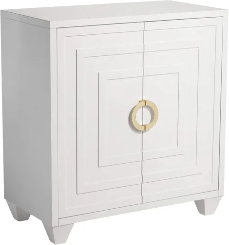 Vista 3 de 55 Downing Street Bertolli - Armario decorativo de lujo moderno de 30 pulgadas de ancho, color blanco