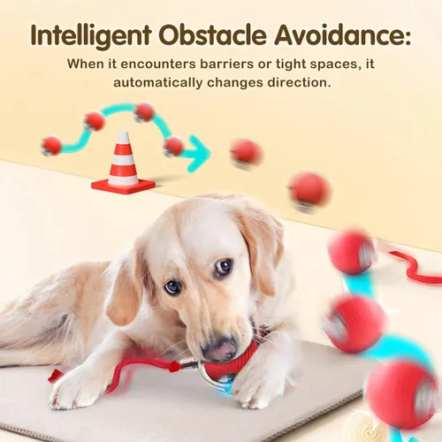Vista 6 de Pelota de juguete interactiva para gatos, juguetes mejorados para gatos adultos aburridos en interiores y adultos, juguete interactivo auto rodante
