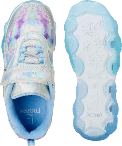 Vista 5 de Disney Zapatillas de deporte Frozen para niñas sin cordones con luz para correr bebéniña pequeña Púrpura tornasol