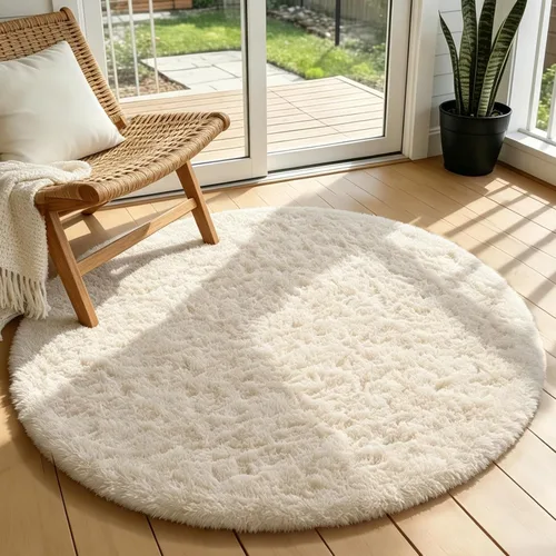 Vista 136 de Ophanie - Alfombras para sala de estar, antideslizante y suave, de felpa grandes y peludas para dormitorio, peludas para niños y niñas, decoración