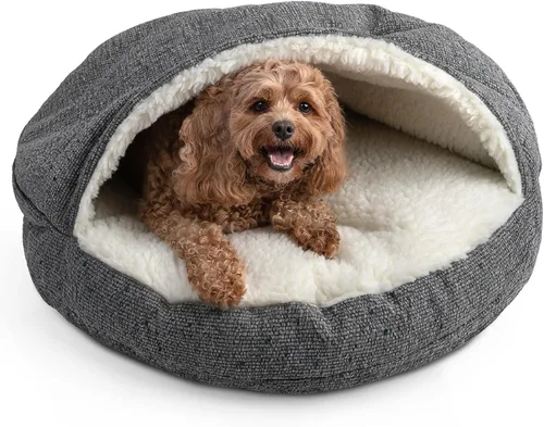Vista 16 de Snoozer Cama de lujo de microsuede acogedora estilo cueva para mascotas, pequeña, antracita For small sized pets, Removable washable cover