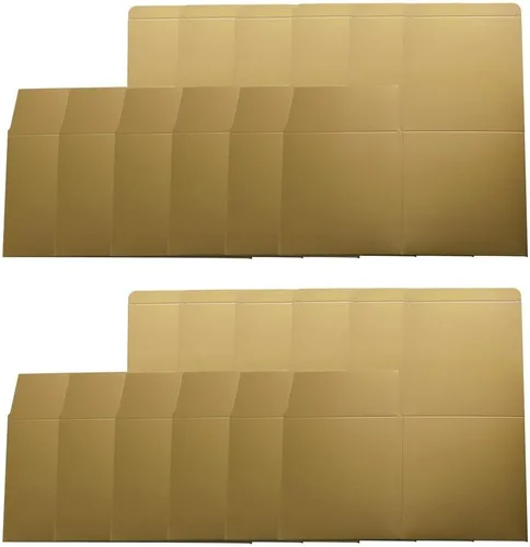 Vista 8 de Caja de regalo cuadrada para todas las ocasiones, pack de 12 unidades, de Ezek , L, Dorado