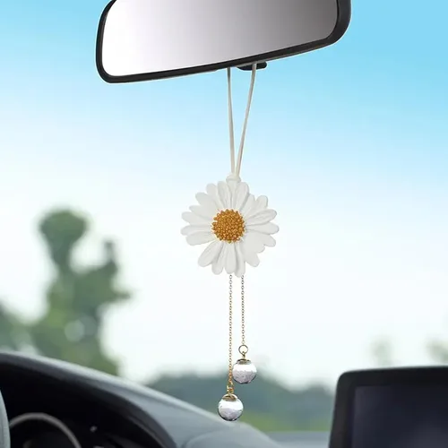 Vista 8 de Colgante de pato en columpio para automóvil, decoración linda para el auto, regalo para el espejo retrovisor y accesorios para colgar en el espejo