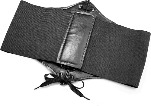Vista 6 de Cinturón de cintura para mujer, con cordones, anchos de cuero, elástico atado, cintura de avispa, para vestido