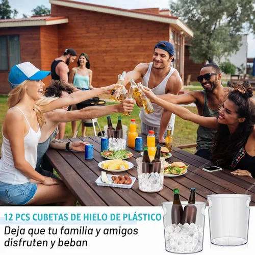 Vista 6 de Tessco for you - Cubo de hielo de plástico para fiestas con asa