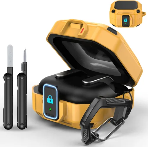 Vista 9 de MoKo Secure Lock - Carcasa para Samsung Galaxy Buds 4 Pro/4 (2026), color negro Bloqueo seguro, compatible con carga inalámbrica, protección