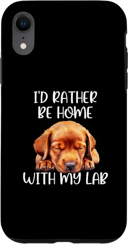Vista 24 de Funda para iPhone 11 Pro Max Fox Red Lab Mom Dad I'd Rather Be Home Labrador Retriever
