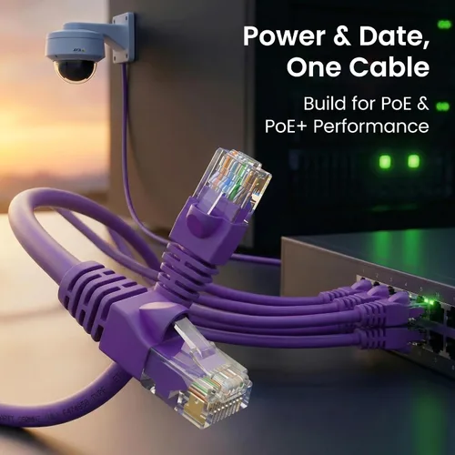 Vista 7 de GEARit Cable de conexión Ethernet Cat 6 de 5 pies, color morado (paquete de 10), cables de conexión Cat6 de 5 pies, cable de conexión