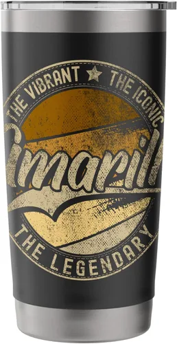 Vista 3 de Amarillo TX Texas Vintage Distressed Stainless Steel Insulated Tumbler