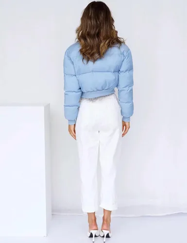 Vista 5 de Gihuo Chaqueta acolchada acolchada de manga larga para mujer, abrigos de burbujas para invierno, ropa de abrigo cálida