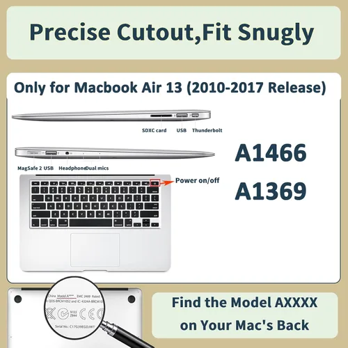 Vista 99 de Funda compatible con MacBook Air de 15" M5 M4 M3 M2 2023-2026 Negro (Black Lace)
