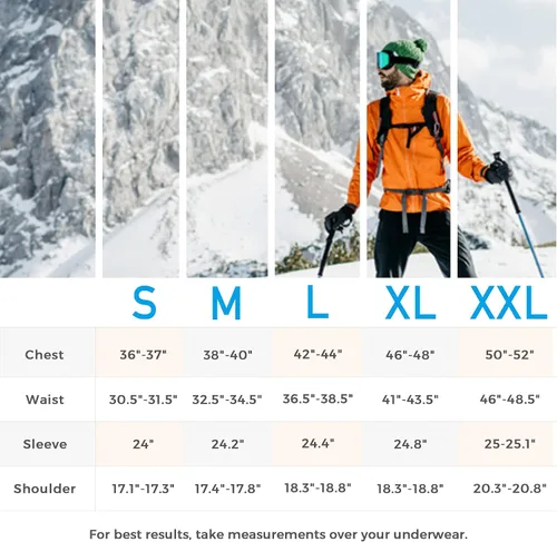 Vista 7 de Skieer Chaqueta de esquí impermeable para hombre, abrigo de snowboard de invierno con capucha, impermeable a prueba de viento