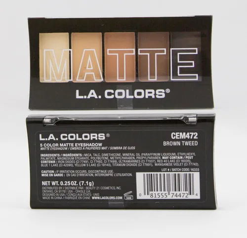 Vista 3 de Paleta de 5 sombras para ojos mate La Color, Marrón tweed