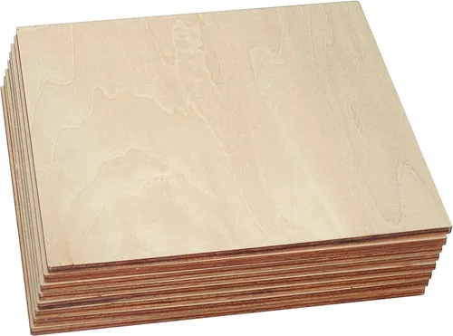 Vista 3 de 8 hojas de madera sin terminar de 8 x 8 x 3/16 pulgadas de grosor, tablero de madera contrachapada de tilo, paneles cuadrados de madera