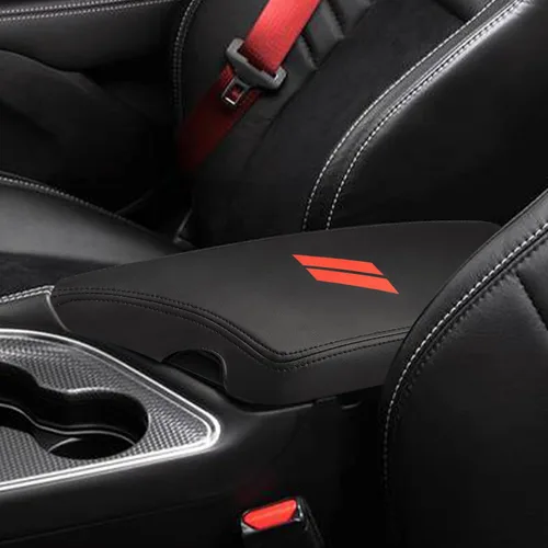 Vista 5 de INTGET Funda de Reposabrazos de Consola Central de Coche para Accesorios Dodge Challenger 2023 2022 2021 2020 2019 2018 2017 2016 2015 Funda