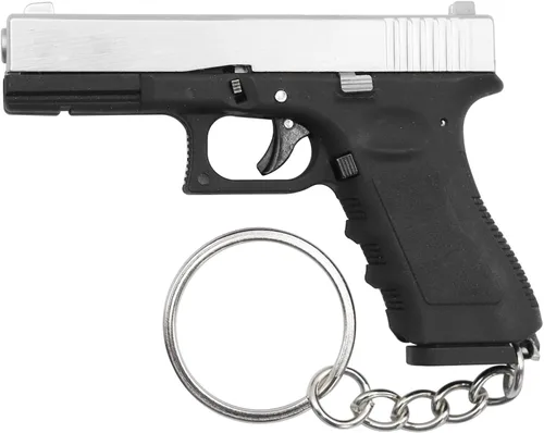 Vista 2 de DoxiGlobal G17 - Llavero táctico con diseño de balas de metal, juguetes de metal, llavero pequeño, regalo para hombres, Plateado y negro