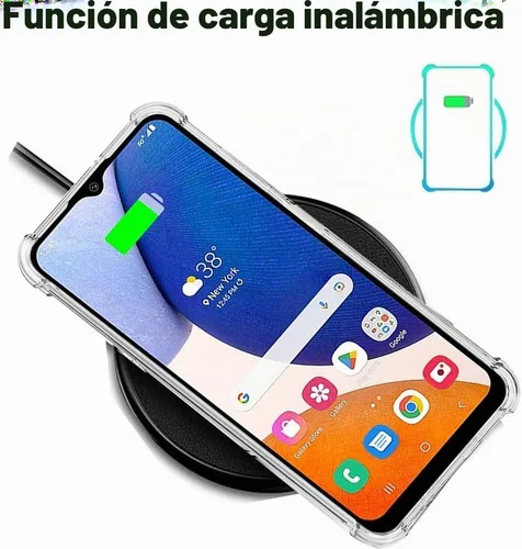 Vista 4 de Compatible con Samsung Galaxy A14 5G/4G, M14 5G Case Clear Samsung Galaxy A14 5G, A14 4G, M14 5G, funda protectora de goma TPU flexible de absorción