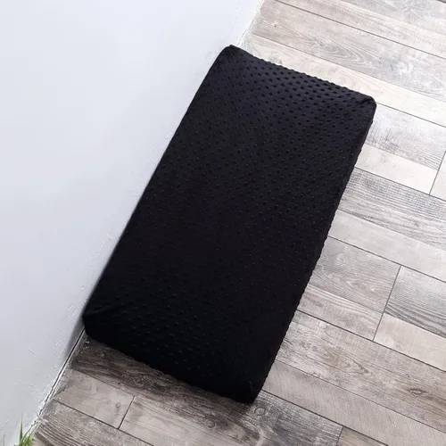 Vista 7 de Funda para cambiador, súper suave, con lunares minky, agradable a la piel, transpirable, lavable, para cambiador, para bebé, niño y niña (negro)