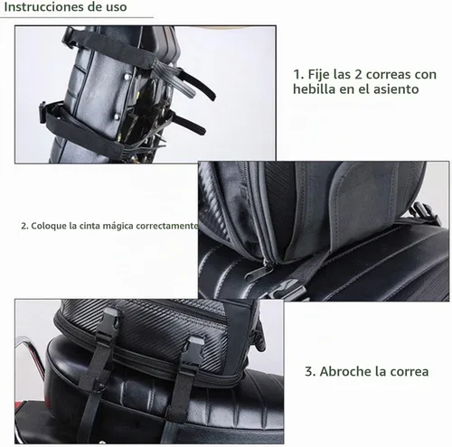 Vista 5 de Bolsa de cola para motocicleta E-riding, alforjas para motocicleta, mochila impermeable para asiento trasero, maleta de equipaje multifuncional