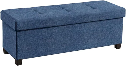 Vista 12 de Ornavo Home Banco otomano de almacenamiento grande de 30 pulgadas con patas Gris