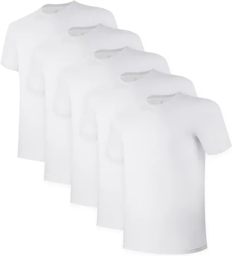 Vista 12 de BAMBOO COOL Camisetas de enfriamiento para hombres con tecnología de absorción de humedad, camisetas básicas elásticas de cuello redondo, 3 paquetes