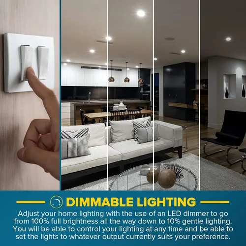 Vista 3 de SUNPERIAN Bombilla LED BR30, 8.5 W = 65 W, 4000 K blanco frío, 800 lúmenes, bombillas de inundación regulables para latas empotradas, clasificación