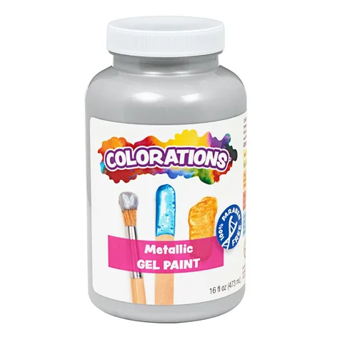 Vista 9 de Colorations Pinturas de Témpera en Gel Metálicas, 16 oz, 8 Colores, Pintura No Tóxica, Pintura para Manualidades, Pintura para Niños, Pintura