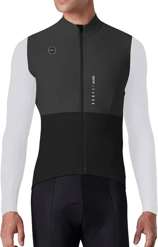 Vista 2 de GCRFL Camiseta de ciclismo para hombre, manga larga, camiseta de ciclismo de carretera, bolsillo con cremallera, ligera, ajuste profesional UPF 50+