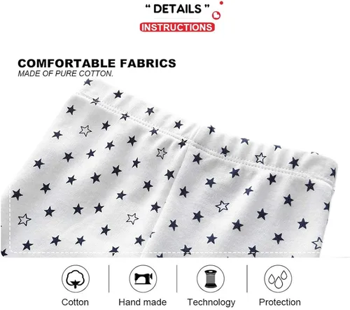 Vista 5 de Paquete de 4 pantalones unisex de algodón para bebé recién nacido leggings casuales bordados de 0 a 24 meses para niños y niñas