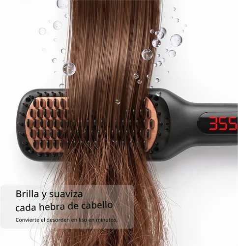 Vista 7 de MEGAWISE Cepillo alisador de cabello, cepillo de cerámica iónica
